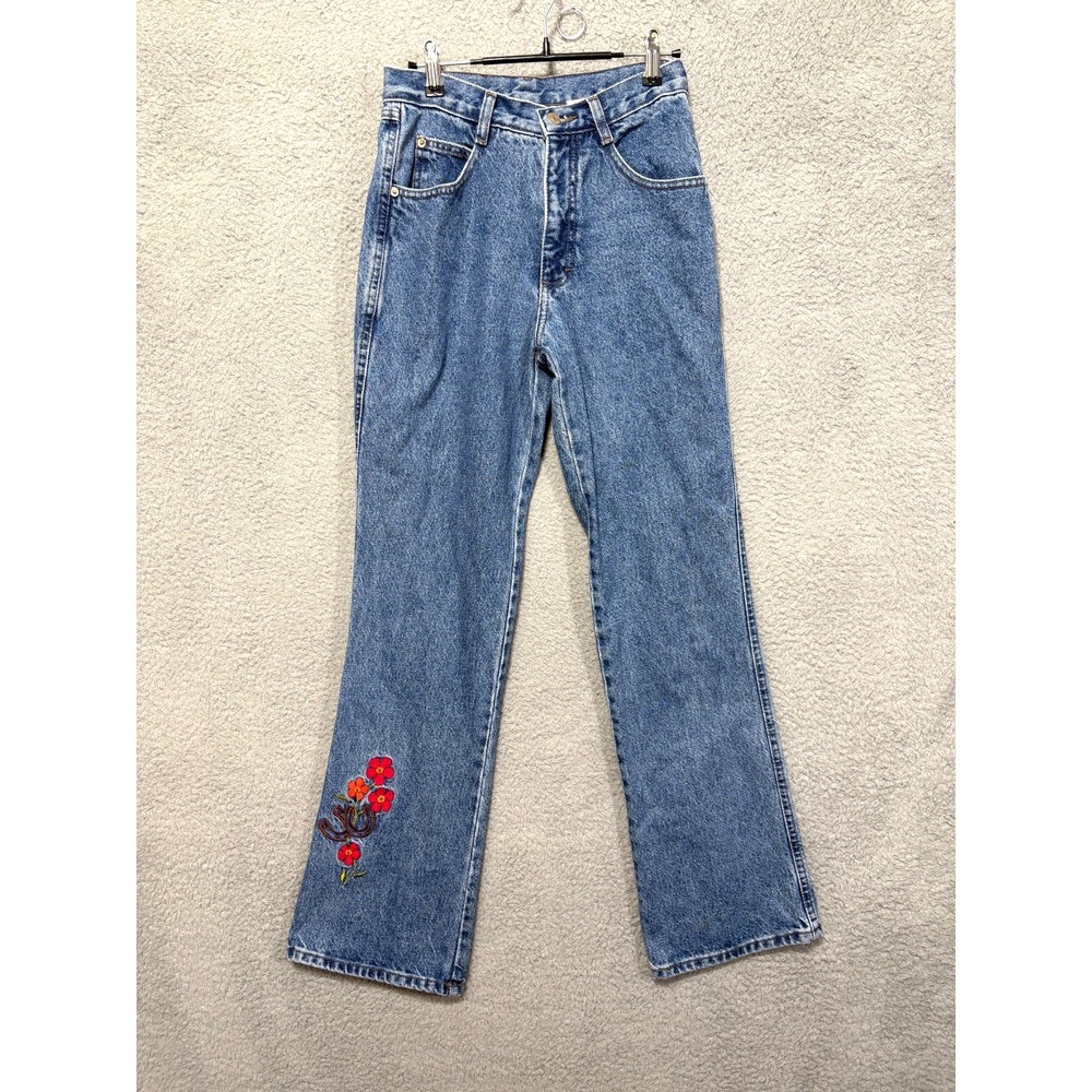 Roper Western Cowgirl Jeans Embroidered Women's Size 3 Floral Horseshoes Vintage
